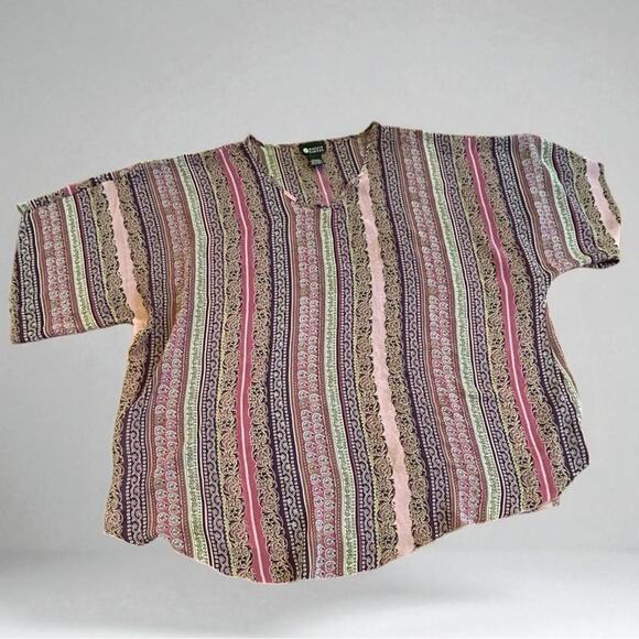 Maggie Barnes Women's Tunic with Pink and Purple Stripes - Picture 1 of 4